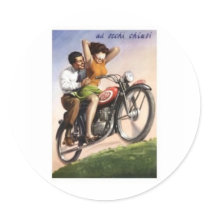 Motorcycle Round Sticker