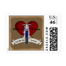 Motorcycle Tatt Bike Tattoo Biker Wedding Postage