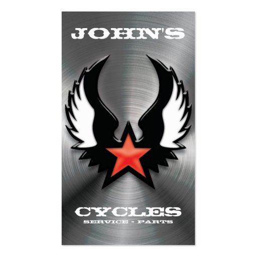 Motorcycle, Truck, or Auto Shop Business Card (back side)