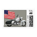 Motorcycle with flag stamp by SteelWheels Motorcycle with flag stamp