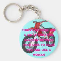 Motorcycle Woman Key Chain
