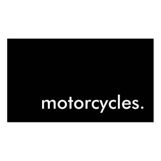 motorcycles. business card