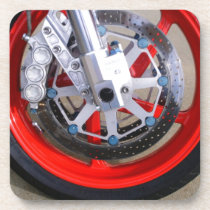 Motorcycles Motorcycle Wheel Red Rims Photo cork coasters