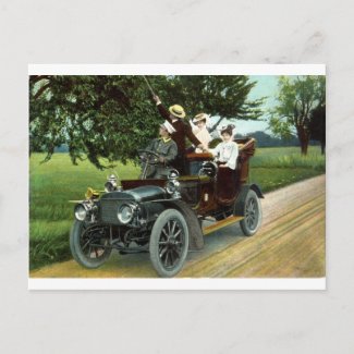 Motoring in 1910 Vintage postcard