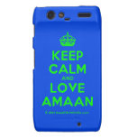 [Crown] keep calm and love amaan  Motorola Droid RAZR Cases
