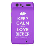 [Two hearts] keep calm and love bieber  Motorola Droid RAZR Cases