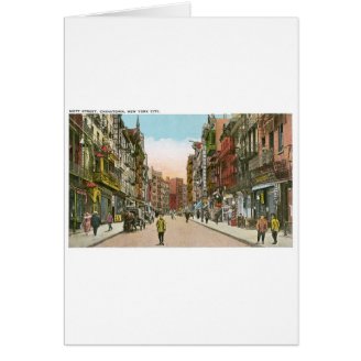 Mott Street, CHINATOWN, New York City (Vintage) Greeting Cards