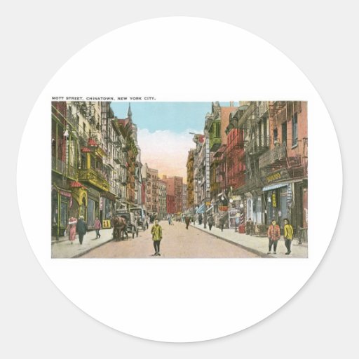 Mott Street, CHINATOWN, New York City (Vintage) Stickers