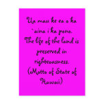 Motto of Hawaii Postcard