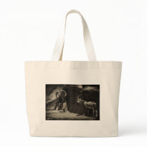 Mouflon Wild Sheep Scratching 1 Antiqued Canvas Bag