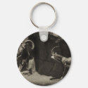 Mouflon Wild Sheep Scratching 1 Antiqued keychains by AntiquedArt Mouflon Wild Sheep Scratching 1 Antiqued keychains
