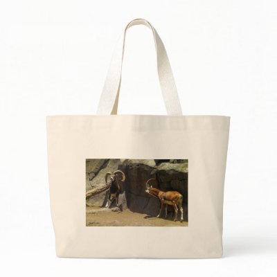 Mouflon Wild Sheep Scratching 1 Canvas Bags by WildAnimalArt