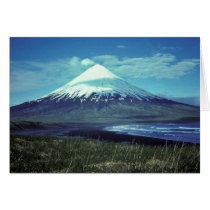 Mount Cleveland Volcano,Islands of Four Mountains, Greeting Card