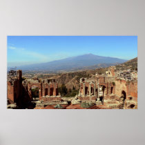Mount Etna & Teatro Greco Poster