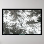 Mount Everest satellite poster photo print map