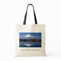 Mount Fuji and reflection in Lake Kawaguchi, Japan Tote Bag