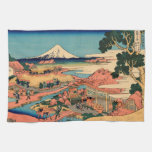 Mount Fuji seen from the tea plantation Hand Towels