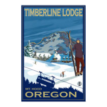 Mount Hood, Oregon Ski Poster - Timberline Lodge posters