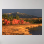 Mount Katahdin Foliage Snow Compass Pond Print
