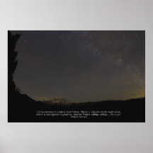Mount Rainier and The Milky Way with Quote - Large Posters