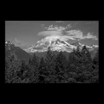 Mount Rainier B/W poster posters