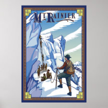 Mount Rainier - Ice Climbing - Travel Poster