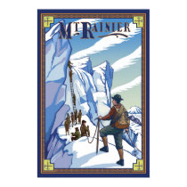 Mount Rainier - Ice Climbing - Travel Poster posters