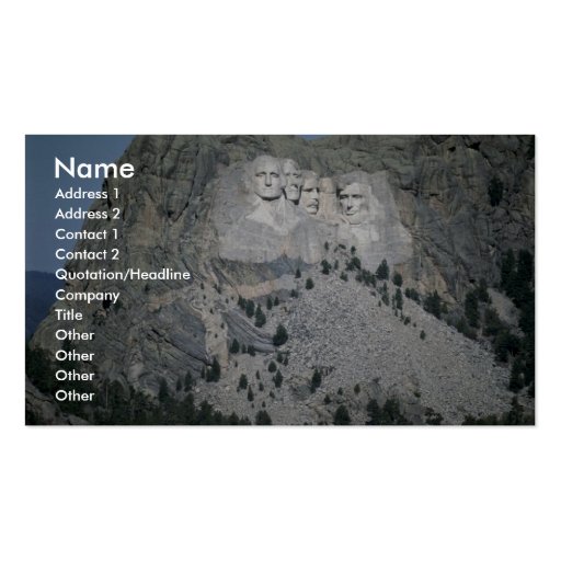 Mount Rushmore, Black Hills, South Dakota, USA Business Cards (front side)