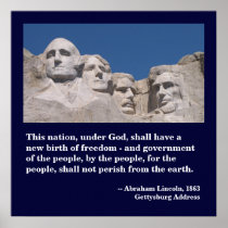 Mount Rushmore Poster with Gettysburg Address