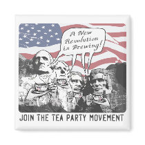 Mount Rushmore Tea Party Gear Refrigerator Magnets