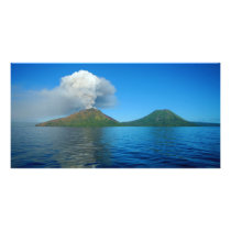 Mount Tarvurvur Eruption in Papua New Guinea Photo Greeting Card