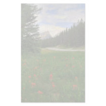 Mountain and Wildflower Stationery Design