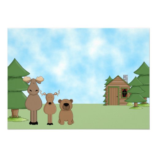 Mountain Animals Birthday Invitation for Boys