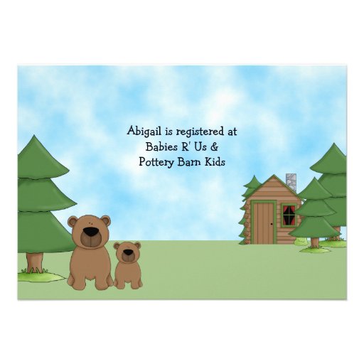 Mountain Bears Baby Shower Invitations for Boys