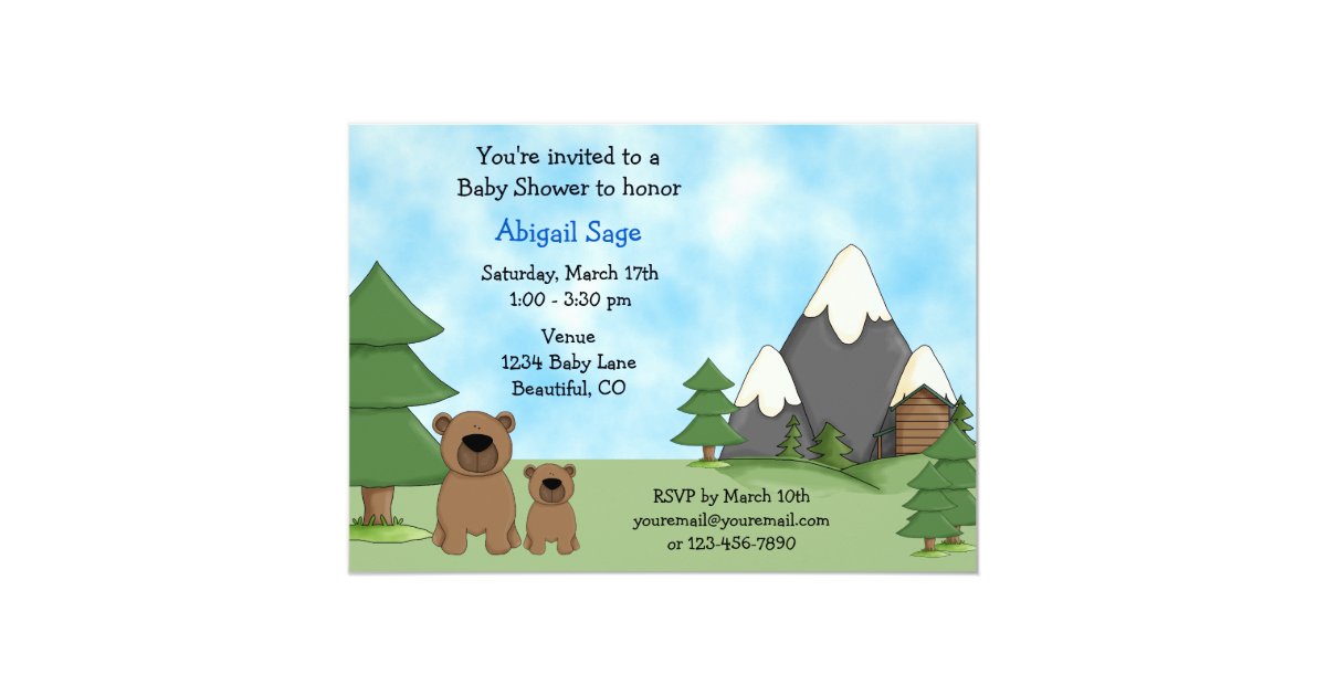 Mountain Bears Baby Shower Invitations For Boys Zazzle
