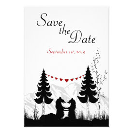 Mountain Bears Save the Date Wedding Announcement