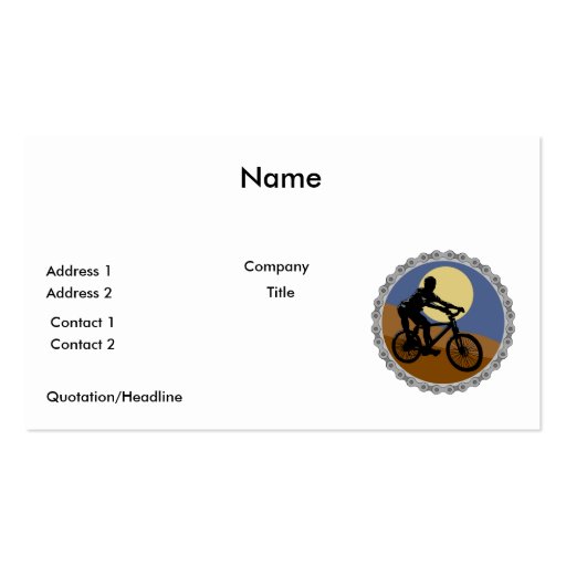 mountain bike chain sprocket design business cards (front side)