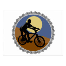 mountain bike chain sprocket design post cards