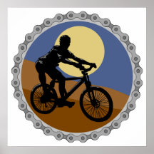 mountain bike chain sprocket design print