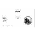 mountain bike chain sprocket grayscale business cards