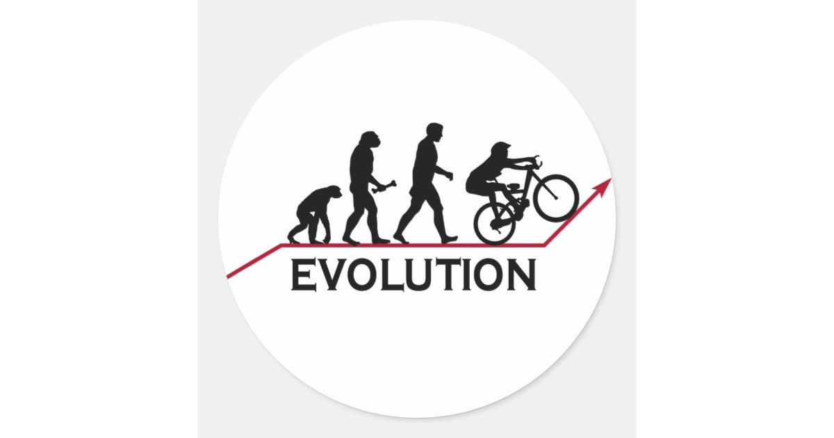 Mountain Bike Evolution Classic Round Sticker Zazzle