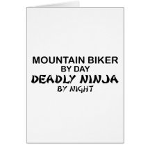 Mountain Biker Deadly Ninja by Night Greeting Card