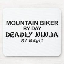 Mountain Biker Deadly Ninja by Night Mouse Pads