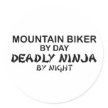Mountain Biker Deadly Ninja by Night Sticker
