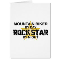 Mountain Biker Rock Star by Night Card