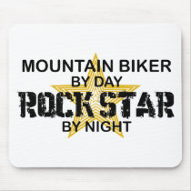 Mountain Biker Rock Star by Night Mouse Pad