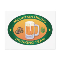 Mountain Biking Drinking Team Postcard