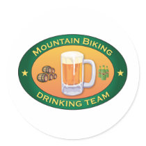 Mountain Biking Drinking Team stickers by busybrain Mountain Biking Drinking Team stickers