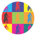 Mountain Biking Pop Art stickers by sciencewillprevail Mountain Biking Pop Art stickers