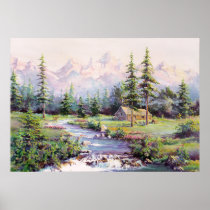 MOUNTAIN CABIN by SHARON SHARPE Print